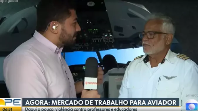 Avião “cai” durante reportagem ao vivo da Globo e momento viraliza nas redes sociais