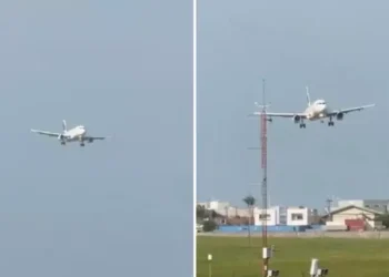 Aeronave realiza manobra de ‘pouso caranguejo’ em Santa Catarina devido a vento forte