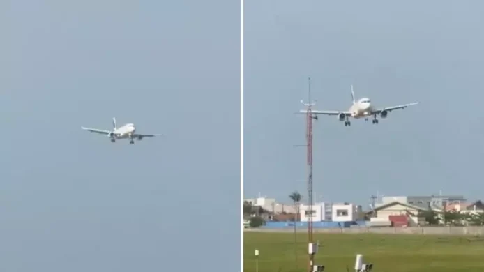 Aeronave realiza manobra de ‘pouso caranguejo’ em Santa Catarina devido a vento forte