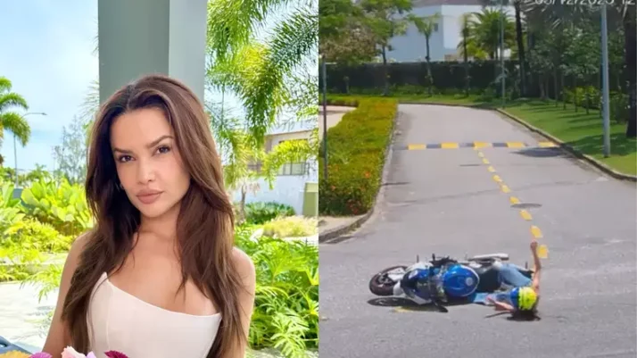 Juliette sofre queda com moto de R$ 140 mil no dia em que ganhou presente do noivo
