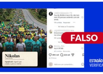 É FAKE! – Foto de multidão em caminhada com Nikolas Ferreira é criação de inteligência artificial